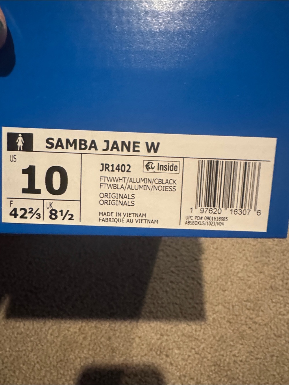 adidas womens Samba Mary Jane Sneakers in White, Black, Gum - Picture 4 of 5